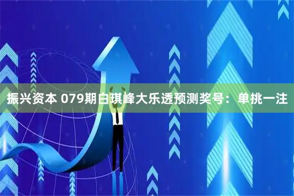 振兴资本 079期白琪峰大乐透预测奖号：单挑一注
